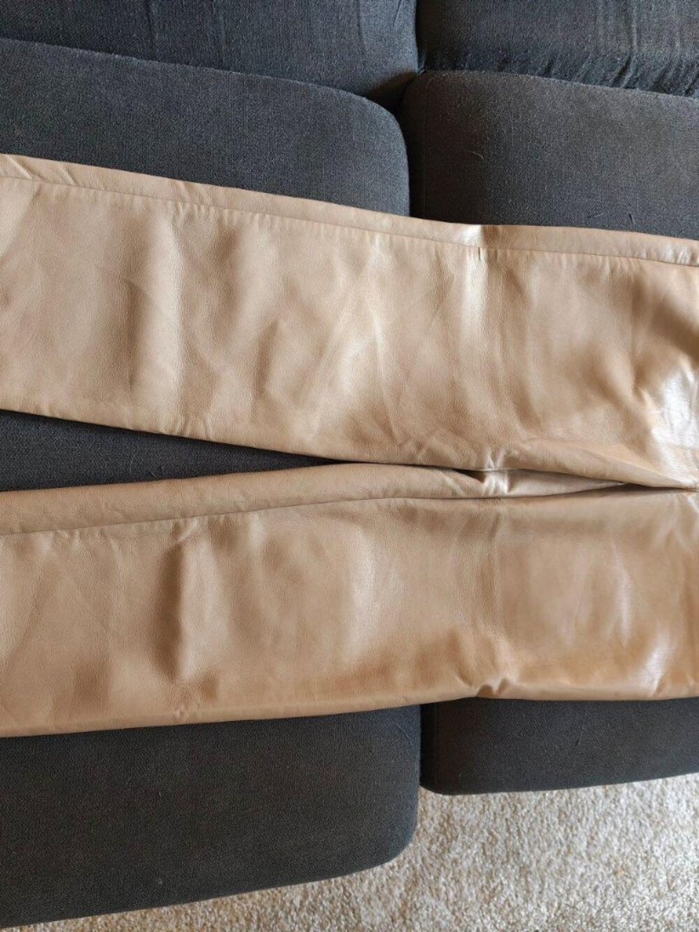 Wilfred Women's Tan Leather-Look Trousers